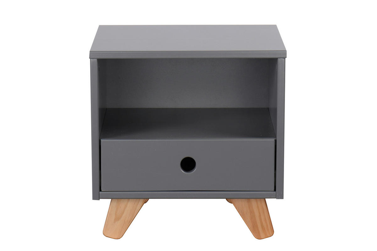 NACHTKÄSTCHEN 40/40/35 cm  in Grau  - Naturfarben/Grau, Design, Holz/Holzwerkstoff (40/40/35cm) - Livetastic