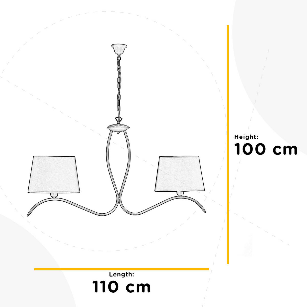 LUSTR, 110/16/100 cm  - bílá/barvy olše, Basics, kov/textil (110/16/100cm)