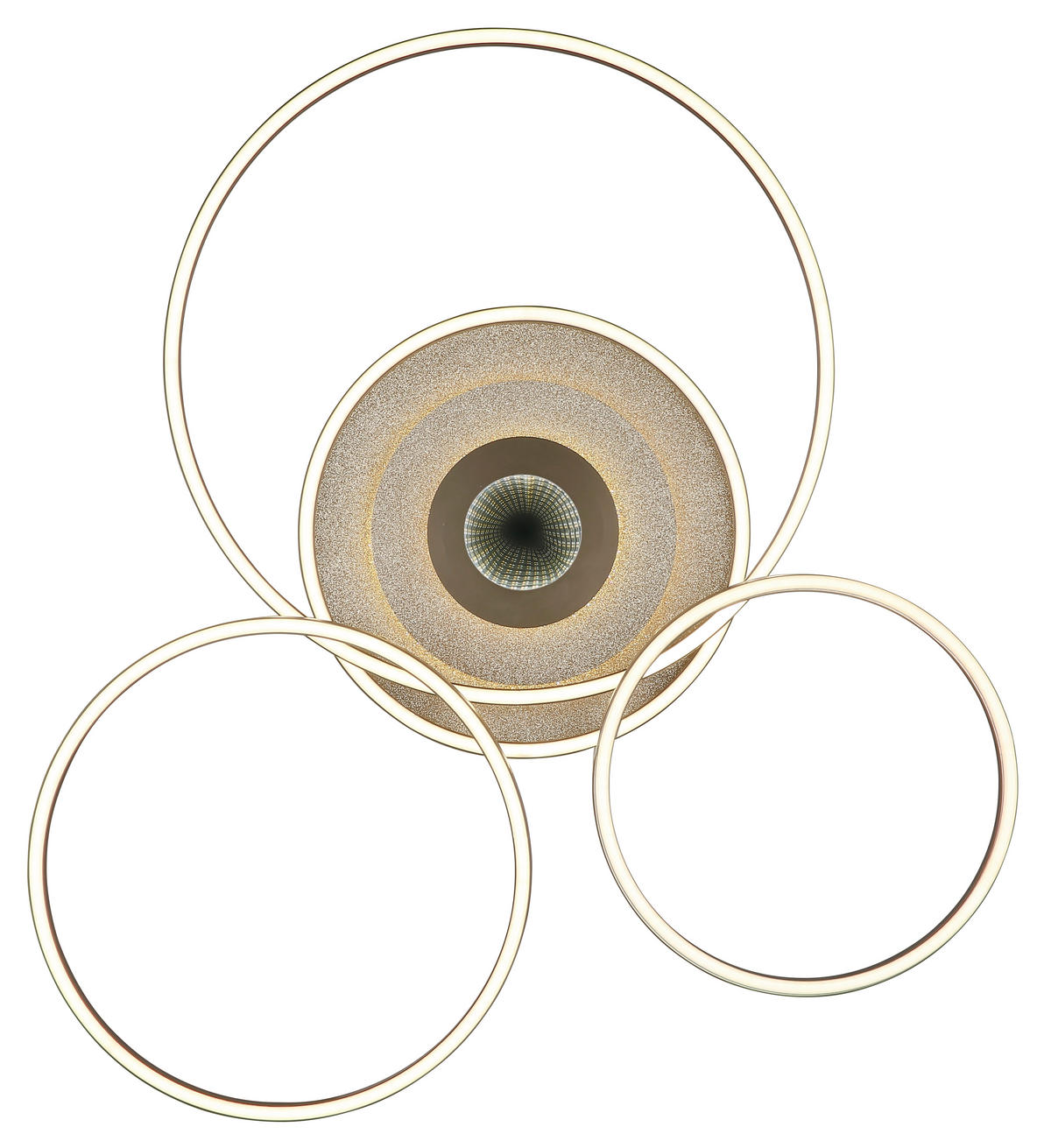 LED-DECKENLEUCHTE Miles 99,2/80,8/13,5 cm  - Champagner/Goldfarben, Design, Kunststoff/Metall (99,2/80,8/13,5cm)