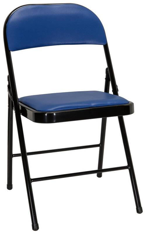 KLAPPSTUHL Lederlook Blau, Schwarz  - Blau/Schwarz, Basics, Textil/Metall (44/80/49cm) - MID.YOU