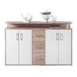 SIDEBOARD  in 139/90/34 cm  - Silberfarben/Weiß, KONVENTIONELL, Holzwerkstoff/Kunststoff (139/90/34cm) - Carryhome