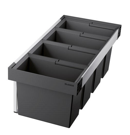 ABFALLSAMMLER 73 L  - Edelstahlfarben/Anthrazit, Kunststoff (85/32,5/40cm) - Blanco