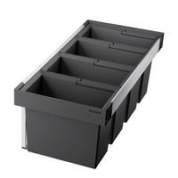 ABFALLSAMMLER 73 L  - Edelstahlfarben/Anthrazit, Kunststoff (85/32,5/40cm) - Blanco