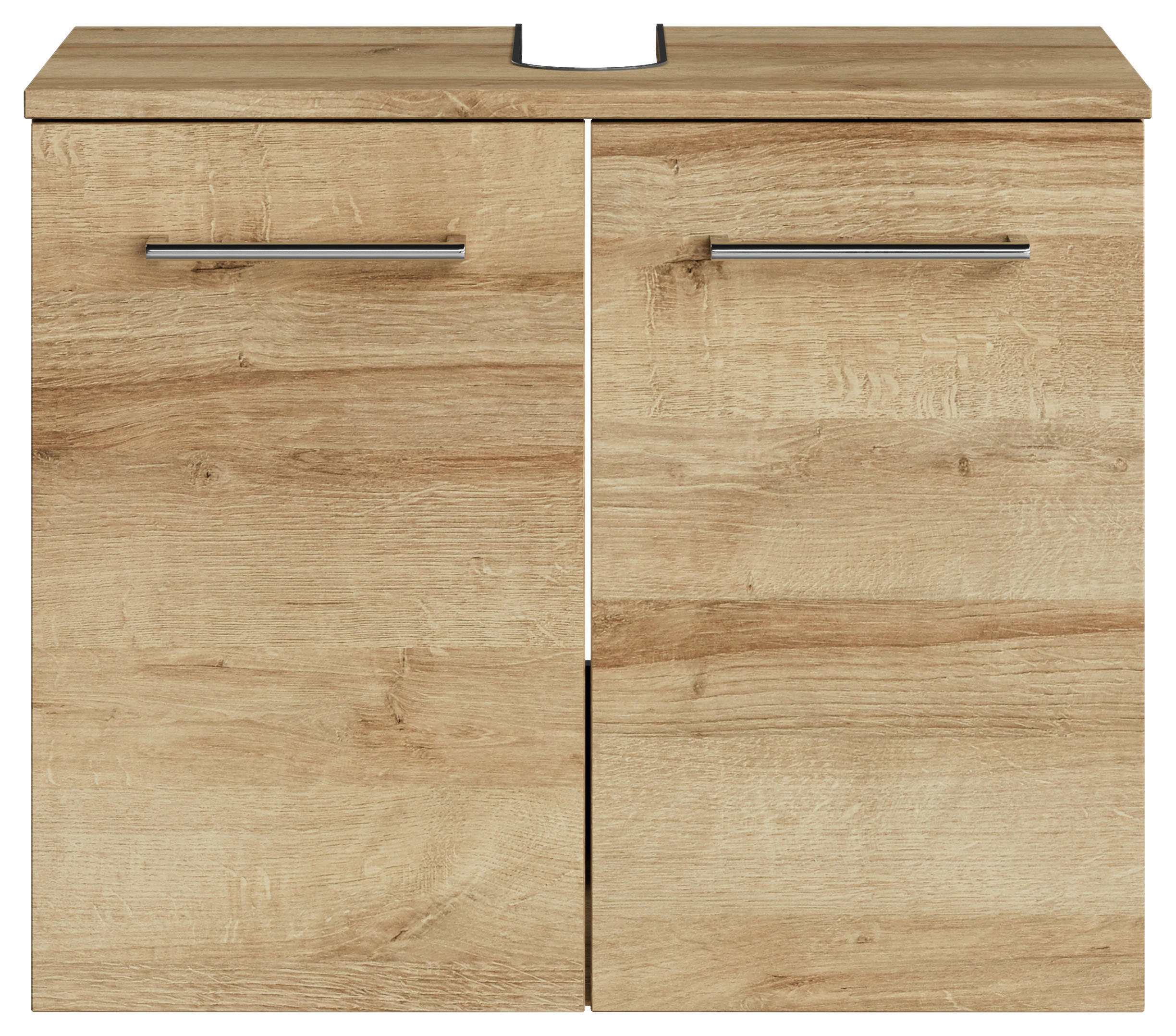 WASCHBECKENUNTERSCHRANK 60/49,8/33,3 cm  - Chromfarben/Eichefarben, KONVENTIONELL, Holzwerkstoff/Metall (60/49,8/33,3cm) - Sadena