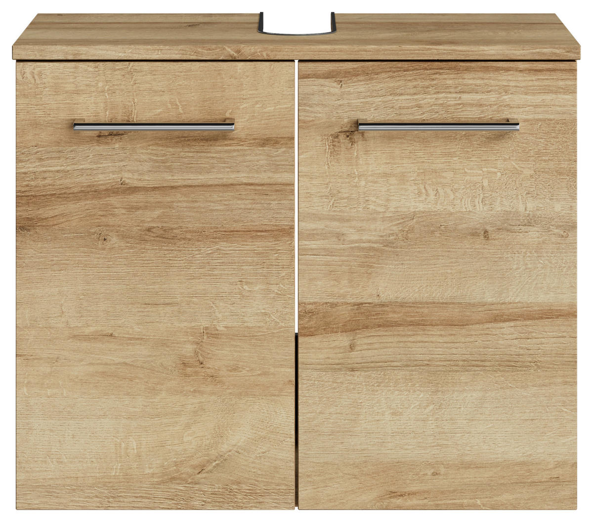 WASCHBECKENUNTERSCHRANK 60/49,8/33,3 cm  - Chromfarben/Eichefarben, KONVENTIONELL, Holzwerkstoff/Metall (60/49,8/33,3cm) - Sadena