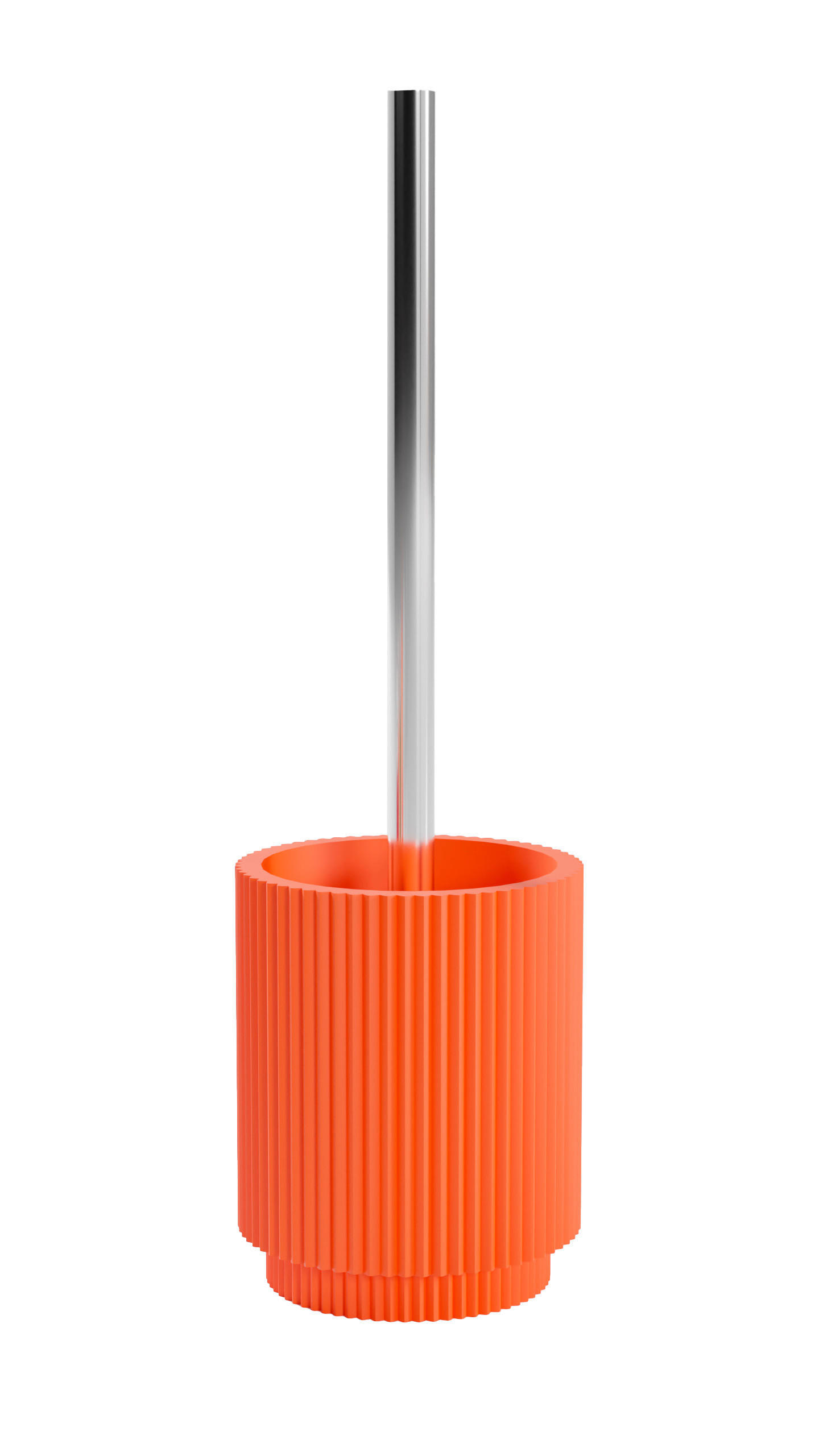 WC-BÜRSTENGARNITUR in Metall  Kunststoff   - Chromfarben/Dunkelorange, Basics, Kunststoff/Metall (10,7/36/10,7cm) - Sadena