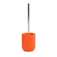 WC-BÜRSTENGARNITUR in Metall  Kunststoff   - Chromfarben/Dunkelorange, Basics, Kunststoff/Metall (10,7/36/10,7cm) - Sadena