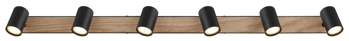 STRAHLER - Dunkelbraun/Schwarz, Natur, Holzwerkstoff/Metall (115/6/13,5cm) - Globo