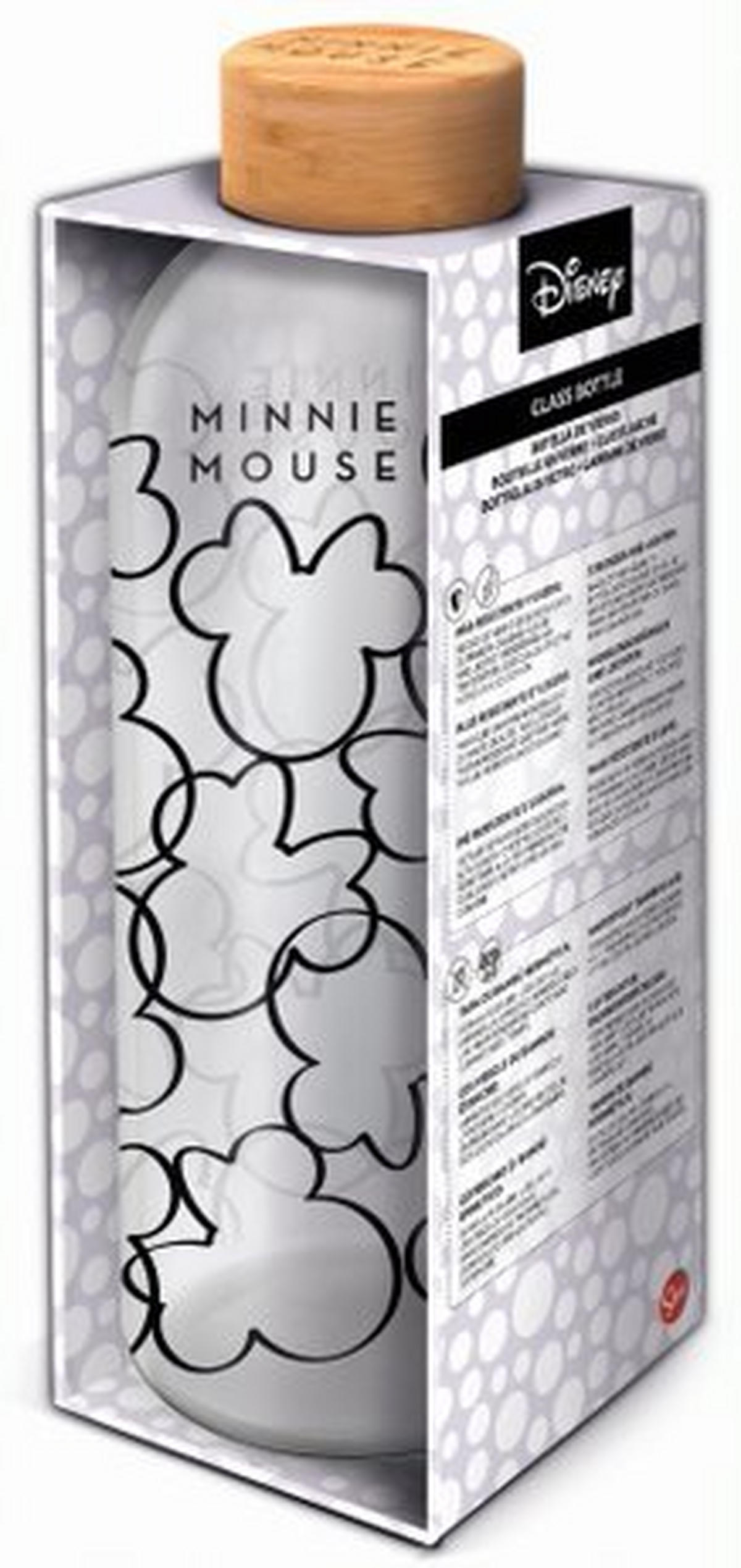 TRINKFLASCHE 1,03 L  - Klar/Transparent, Basics, Glas/Holz (8/25/8cm) - Disney