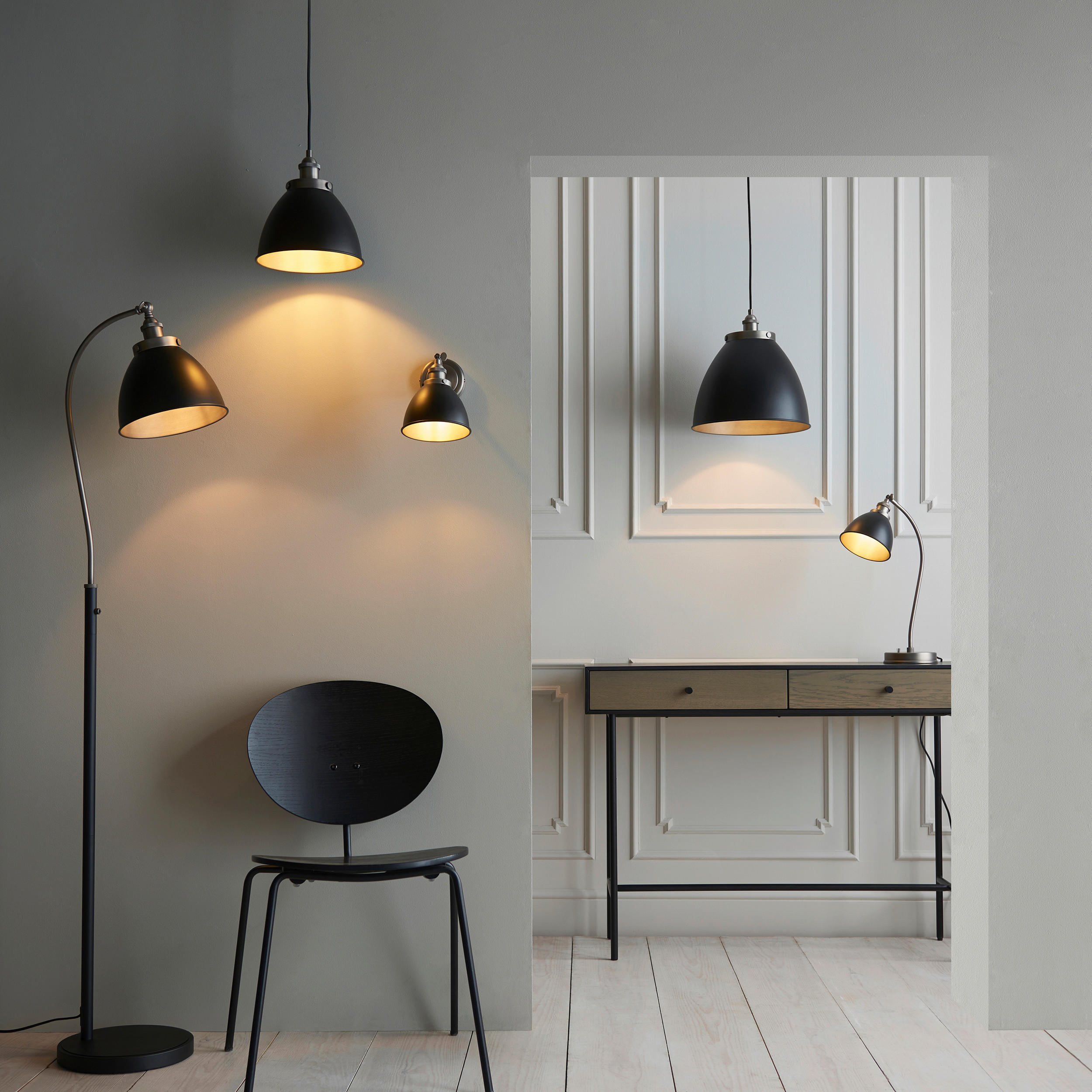 HÄNGELEUCHTE 23.5/146 cm  - Zinkfarben/Schwarz, Basics, Metall (23.5/146cm) - ENDON