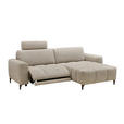 ECKSOFA Beige Chenille  - Beige/Schwarz, Design, Textil/Metall (246/165cm) - Carryhome