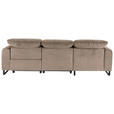 ECKSOFA  in Cord Taupe  180/266 cm  - Taupe/Schwarz, KONVENTIONELL, Textil/Metall (180/266cm) - Hom`in
