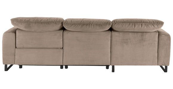 ECKSOFA  in Cord Taupe  180/266 cm  - Taupe/Schwarz, KONVENTIONELL, Textil/Metall (180/266cm) - Hom`in