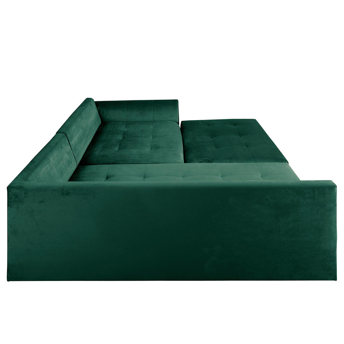 ECKSOFA inkl. Hocker Ariella in Samt Grün  161/231 cm  - Naturfarben/Grün, Design, Holz/Textil (161/231cm) - Livetastic