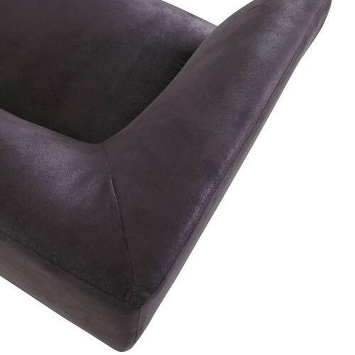 2-SITZER-SOFA in Mikrofaser Anthrazit, Braun  - Anthrazit/Schwarz, Konventionell, Textil/Metall (165/79/85cm) - Carryhome