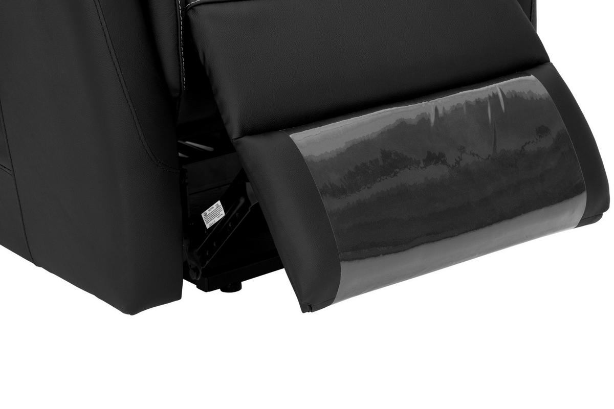 FERNSEHSESSEL in Lederlook Schwarz  - Weiss/Schwarz, Design, Leder/Kunststoff (78/108/91cm) - MID.YOU