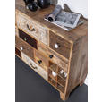 SIDEBOARD  in 114/80/39 cm  - Dunkelbraun/Messingfarben, Design, Holz/Metall (114/80/39cm) - Landscape