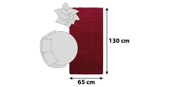 HOCHFLORTEPPICH 65/130 cm Dream 4000 Rot - Rot, KONVENTIONELL, Textil (65/130cm) - Novel