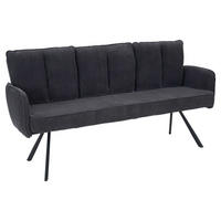 SITZBANK 180/93/67 cm Cord Dunkelgrau  - Dunkelgrau/Schwarz, Design, Textil/Metall (180/93/67cm) - Novel
