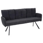 SITZBANK 180/93/67 cm Cord Dunkelgrau  - Dunkelgrau/Schwarz, Design, Textil/Metall (180/93/67cm) - Novel