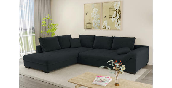 ECKSOFA Anthrazit Cord Zierkissen, Rückenkissen, Rücken echt  - Anthrazit/Schwarz, KONVENTIONELL, Holz/Textil (202/298cm) - Carryhome