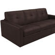 SCHLAFSOFA Bard in Echtleder Dunkelbraun  - Dunkelbraun/Schwarz, KONVENTIONELL, Leder/Kunststoff (206/81/96cm) - Novel