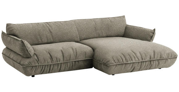 ECKSOFA  in Flachgewebe Naturfarben  264/185 cm  - Schwarz/Naturfarben, Design, Kunststoff/Textil (264/185cm) - Belluti
