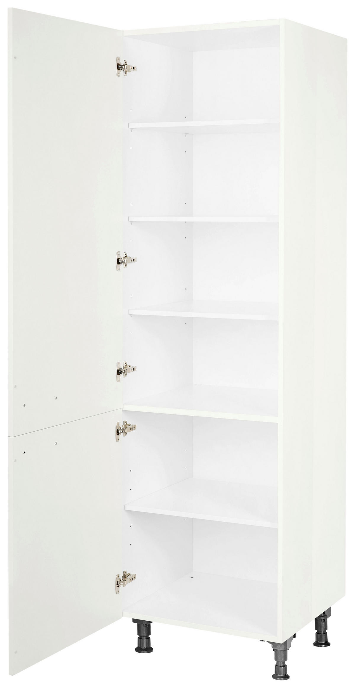 GESCHIRRSCHRANK 60/216,6/58 cm  in Weiß Hochglanz  - Edelstahlfarben/Weiß Hochglanz, MODERN, Holzwerkstoff/Metall (60/216,6/58cm) - Nobilia