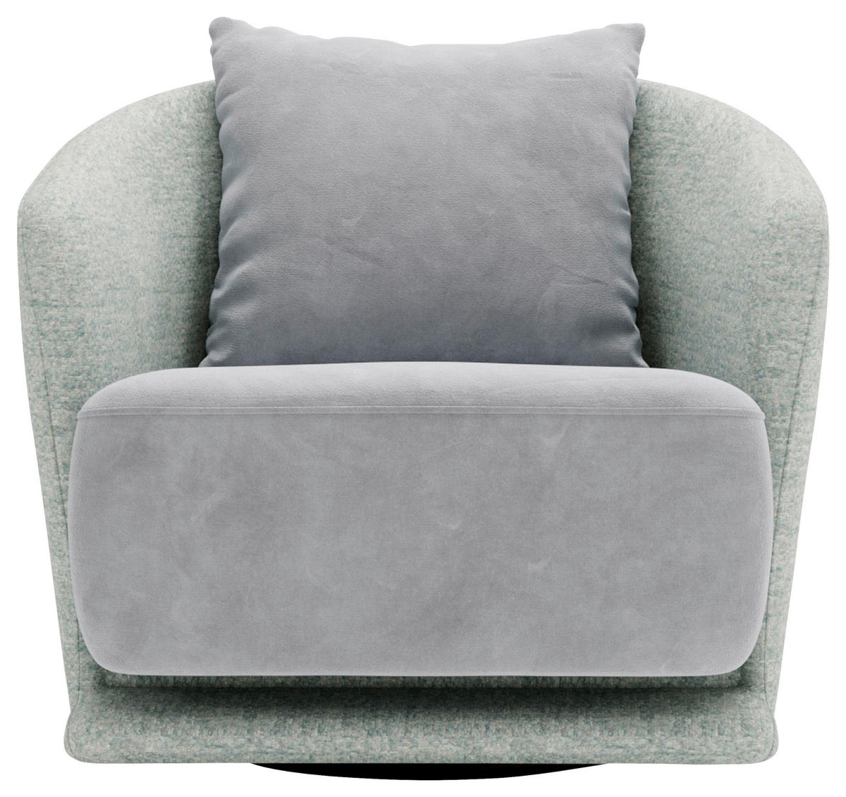 SESSEL in Plüsch, Bouclé Mintgrün  - Schwarz/Mintgrün, Design, Textil/Metall (83/80/75cm) - Livetastic