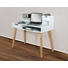 SCHREIBTISCH Eiche massiv Eichefarben, Weiß - Eichefarben/Weiß, Trend, Holz (105/99/55cm) - Carryhome