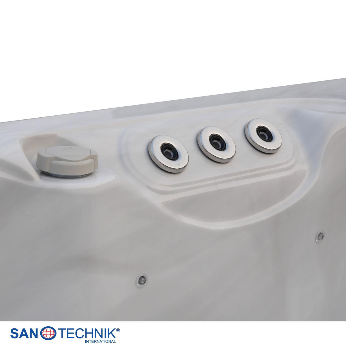 WHIRLPOOL Lucca  - Grauweiß, KONVENTIONELL, Kunststoff (220/220/95cm) - Sanotechnik