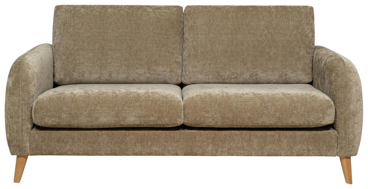 2,5-SITS SOFFA i sammet brun  - brun/ekfärgad, Klassisk, metall/trä (182/81/92cm) - Best Price