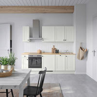 KÜCHENBLOCK Cascada 240 cm  in Weiß, Eichefarben  - Eichefarben/Schwarz, MODERN, Holzwerkstoff/Metall (240cm) - Nobilia