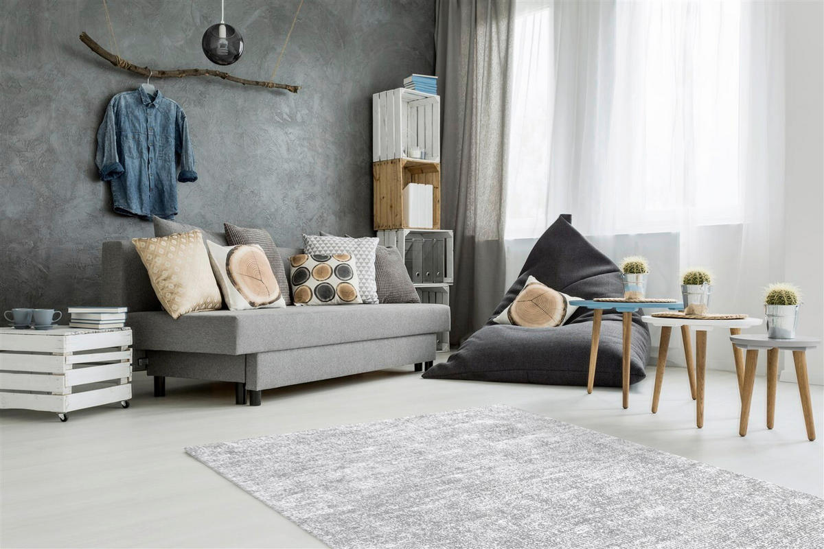 VINTAGEMATTA 120/170 cm  - silver/grå, Basics, textil (120/170cm) - Kayoom