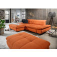 ECKSOFA in Mikrofaser Orange  - Schwarz/Orange, Design, Textil/Metall (198/290cm) - Xora