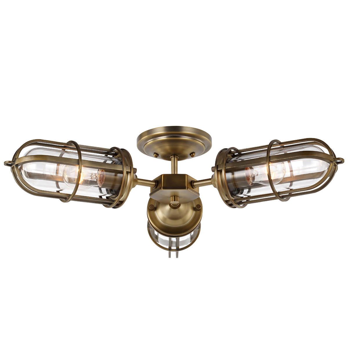 DECKENLEUCHTE  65.4/14.9 cm    - Messingfarben, Konventionell, Glas/Metall (65.4/14.9cm) - Elstead Lighting