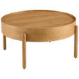 COUCHTISCH Eiche furniert, massiv 77/77/39 cm rund Eichefarben  - Eichefarben, Design, Holz/Holzwerkstoff (77/77/39cm) - Ambia Home