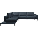 ECKSOFA  in Leinwand Blau  271/318 cm  - Blau/Schwarz, Design, Textil/Metall (271/318cm) - Belluti