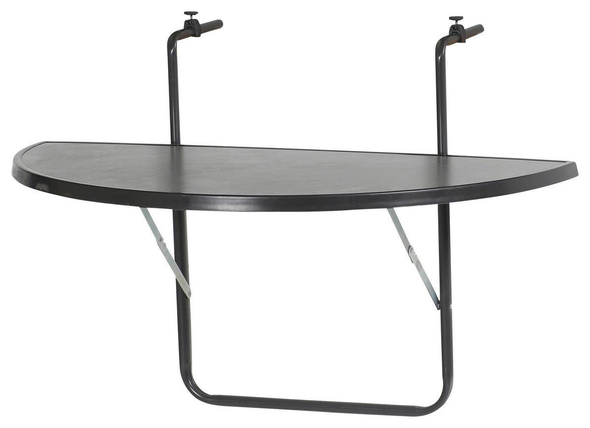 BALKONHÄNGETISCH Metall, Holzwerkstoff Anthrazit  - Anthrazit, Basics, Holzwerkstoff/Metall (50/100/20cm) - Gardenson