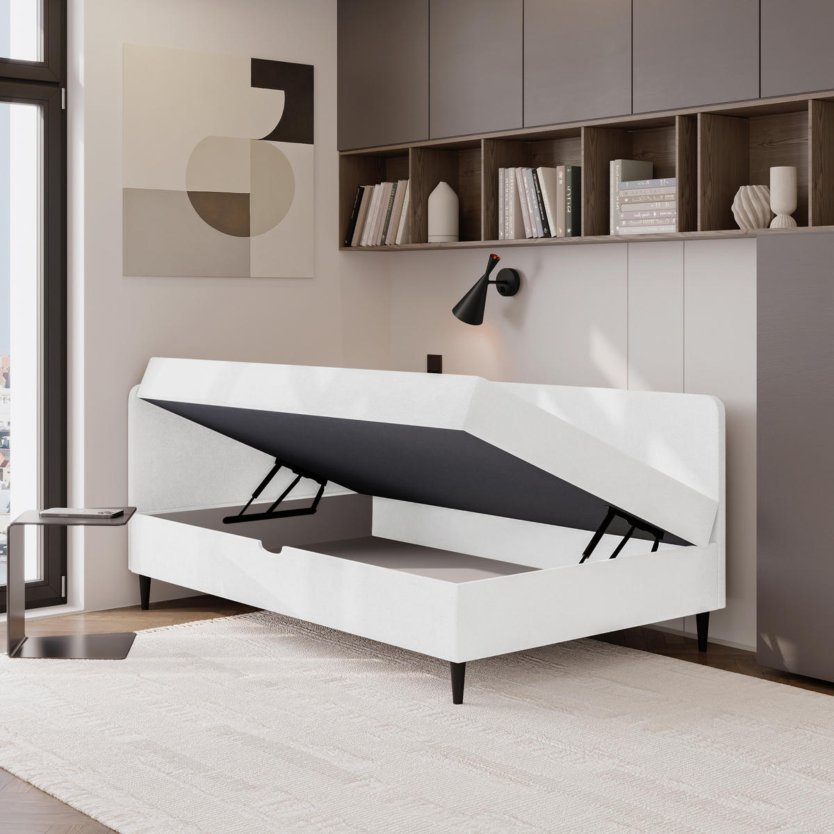 AMERICKÁ POSTEĽ, 120/200 cm, krémová - čierna/krémová, Konventionell, textil (120/200cm) - P & B