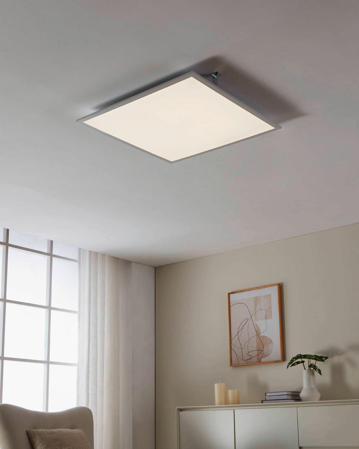 LED PANEL, 62/62/2,7 cm - bílá, Basics, kov/plast (62/62/2,7cm) - Eglo