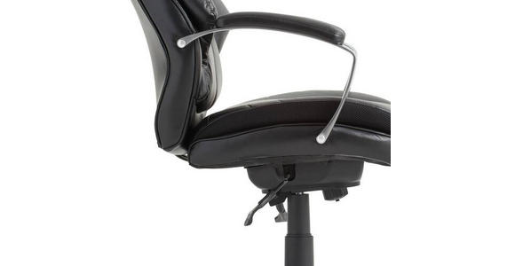 CHEFSESSEL Lederlook, Netz Schwarz - Schwarz, KONVENTIONELL, Textil/Metall (73/112 - 122/73cm) - Cantus