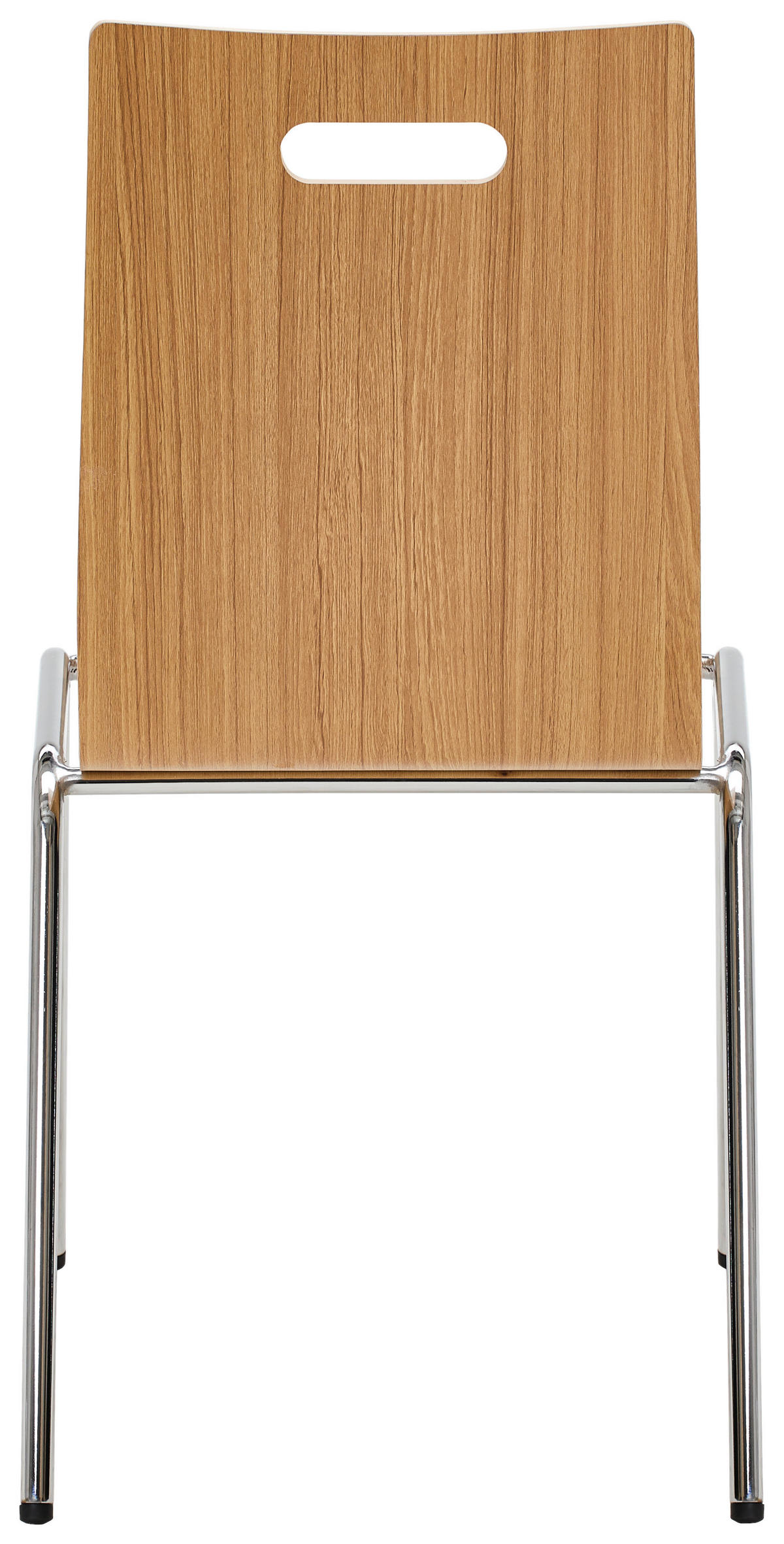 BESUCHERSTUHL  in Eichefarben, Chromfarben  - Chromfarben/Eichefarben, Basics, Holz/Metall (37/87/50cm) - Carryhome