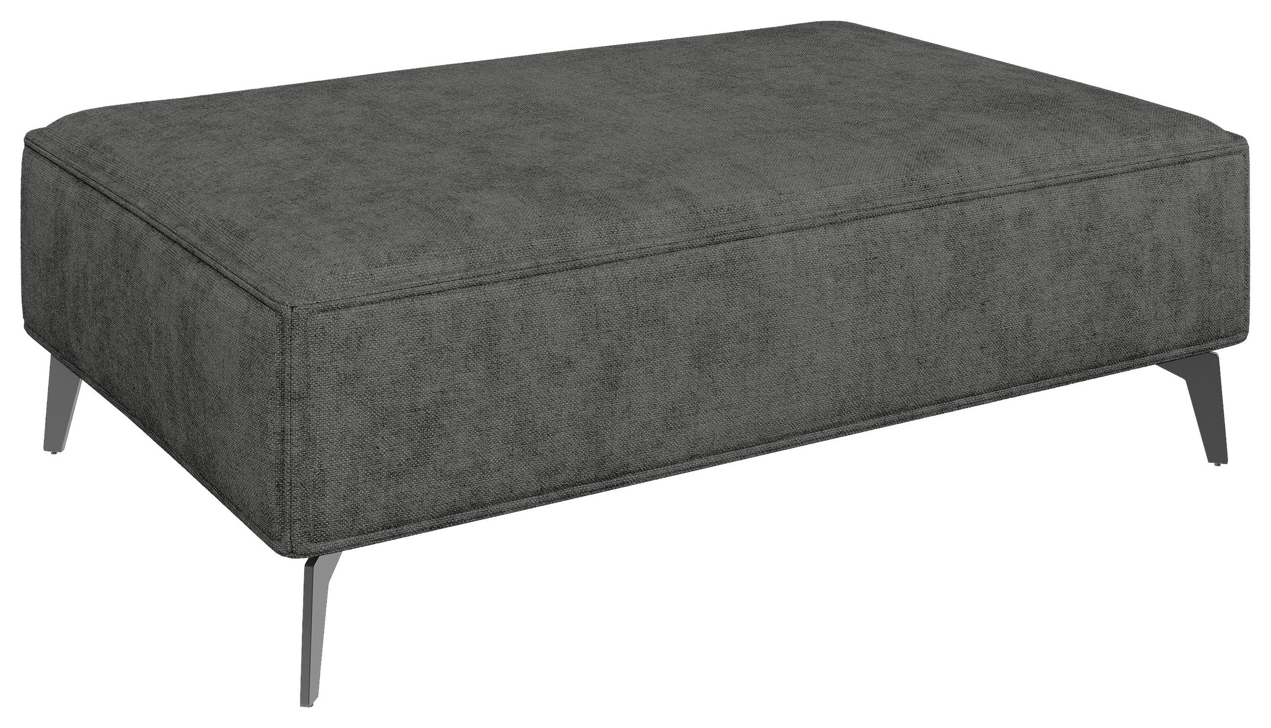 HOCKER Textil Dunkelgrau  - Dunkelgrau/Schwarz, Modern, Textil/Metall (130/44/85cm) - Carryhome