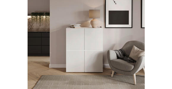 HIGHBOARD  99,4/119,4/39,8 cm  - Silberfarben/Weiß, Design, Holzwerkstoff/Kunststoff (99,4/119,4/39,8cm) - Xora