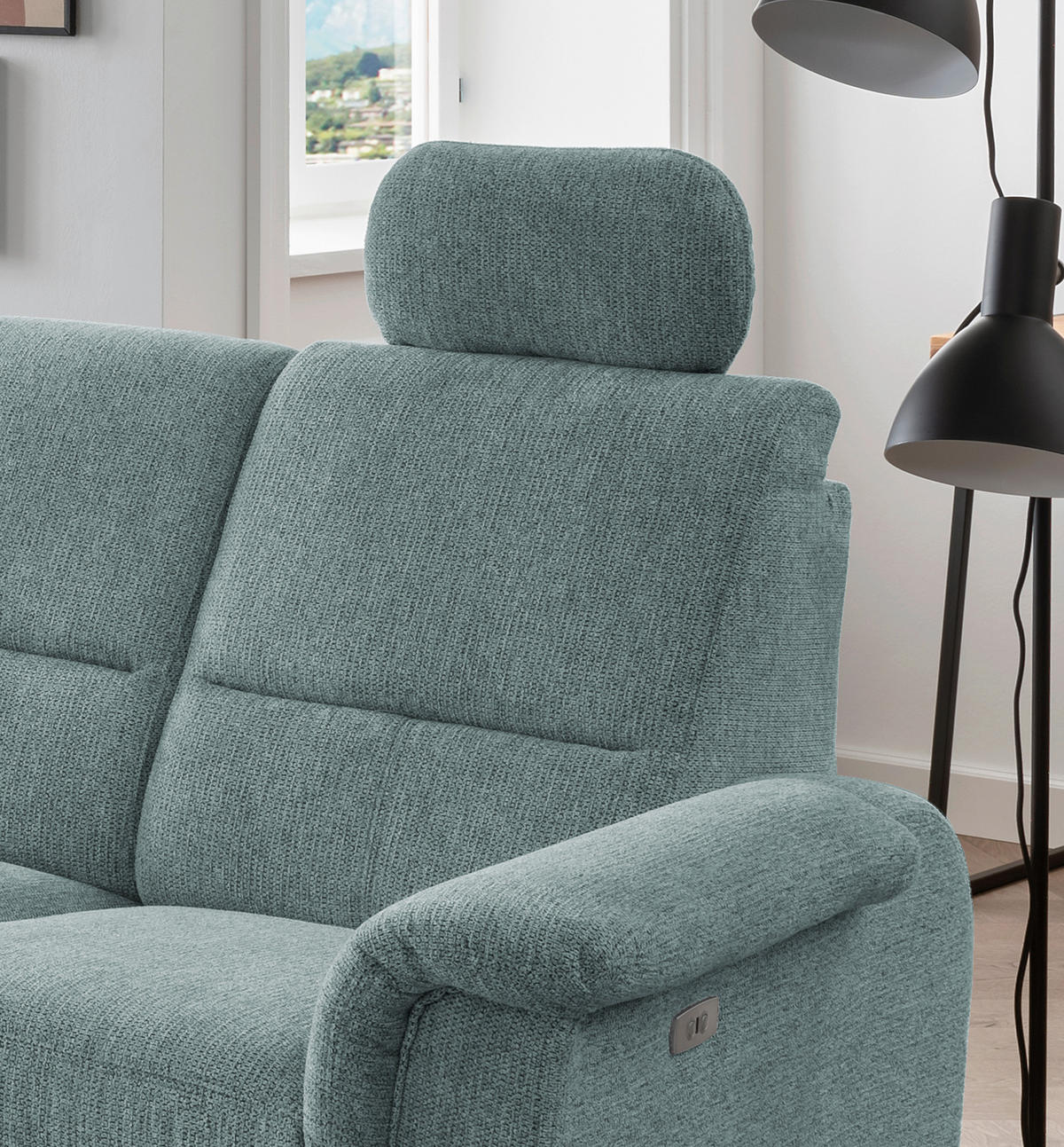ECKSOFA in Chenille Blau  - Chromfarben/Blau, Modern, Textil/Metall (236/275cm) - Livetastic
