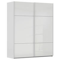 SCHWEBETÜRENSCHRANK in Grau, Weiß  - Weiß/Grau, KONVENTIONELL, Glas/Holzwerkstoff (201/223/67cm) - Novel