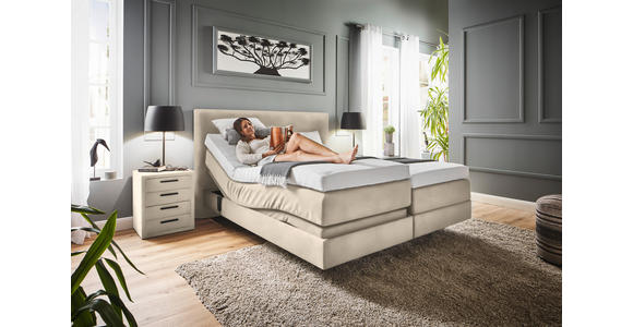 BOXSPRINGBETT 160/200 cm  in Naturfarben  - Naturfarben, KONVENTIONELL, Holz/Textil (160/200cm) - Dieter Knoll