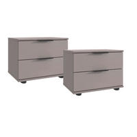 SET NOČNIH OMARIC, bež, sahara, sivobež  - sivobež/sahara, Design, kovina/umetna masa (104/40/38cm) - Carryhome