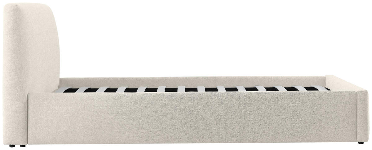 POLSTERBETT 140/200 cm  Creme  - Creme/Schwarz, Modern, Holz/Kunststoff (140/200cm) - Livetastic